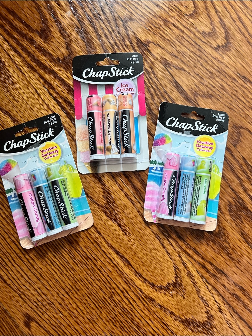 NWY ChapStick Vacation Getaway & Ice Cream Lip Balm Trio Pack Bundle